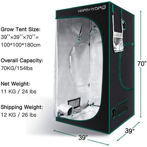 Grow Tent for Indoor Hydroponic Plant Growing with Observation Window and Floor Tray