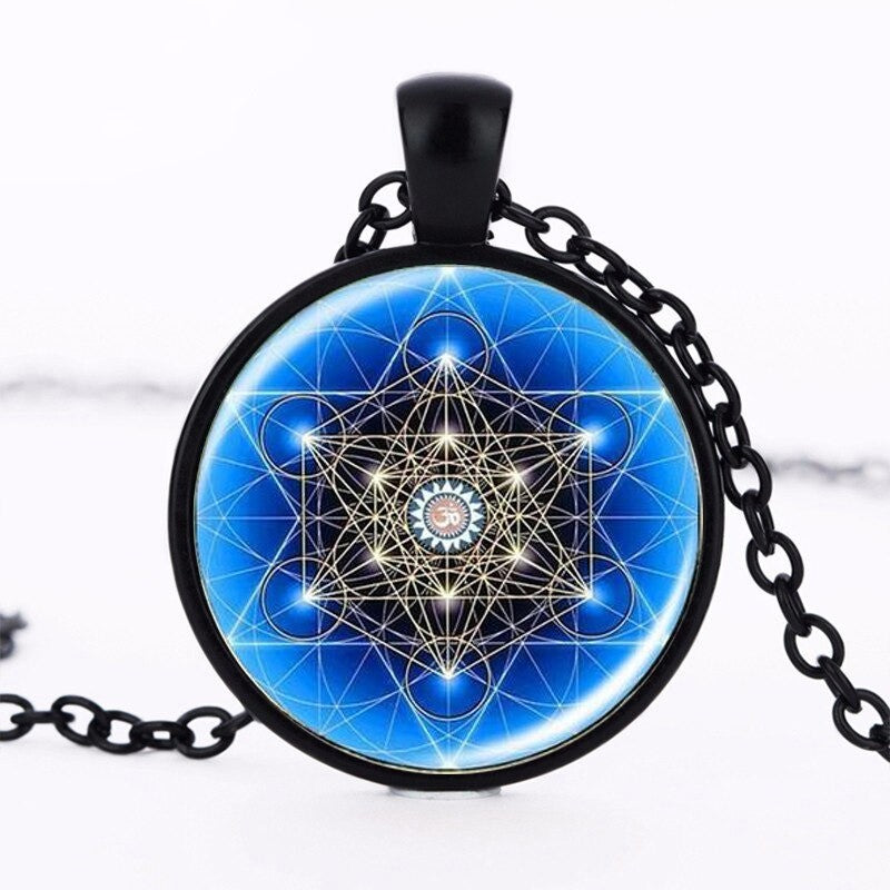 Blue Mandala Art Necklace